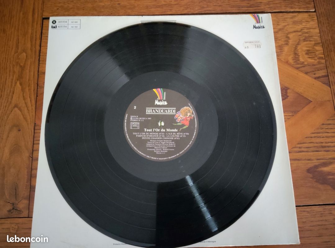 Vinyl Angelo Branduardi " tout l'or du monde" 1983 (image 5)