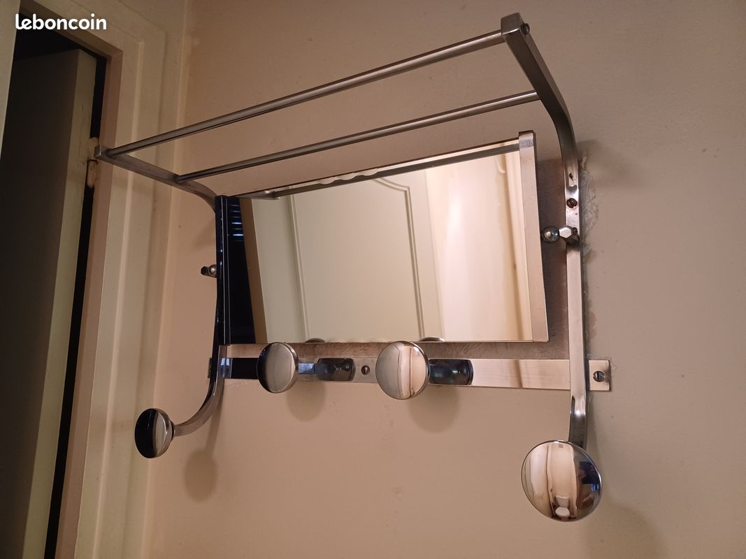 Porte manteaux ancien avec miroir intégré (image 1)