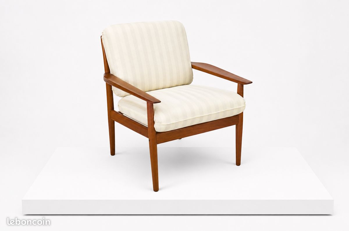 Fauteuil Danois de Grete Jalk Édition Glostrup Vintage 1960 (image 1)