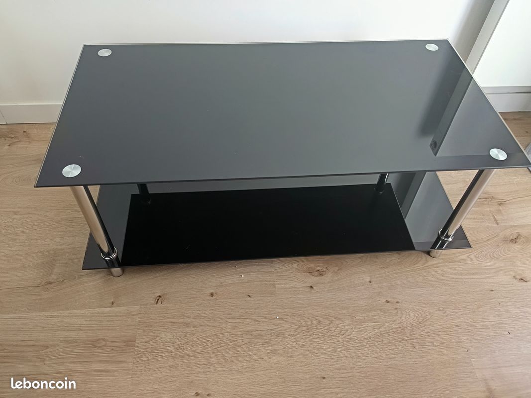 Table basse en verre noir (image 3)