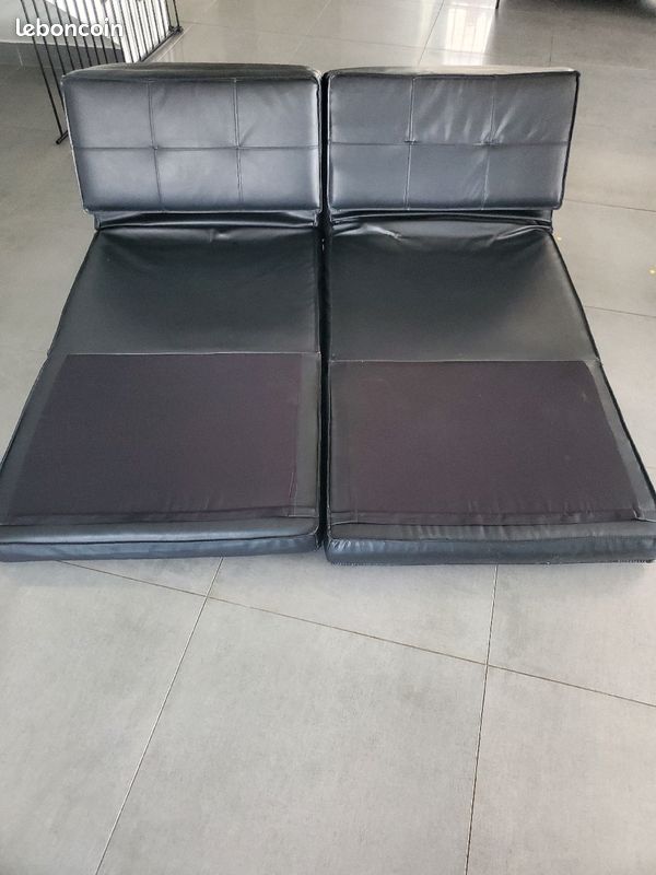 Fauteuil d'appoint convertible simili cuir (image 5)