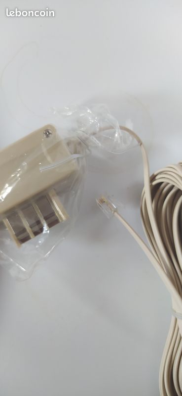 Vintage câble neuf téléphonique avec prise (image 3)