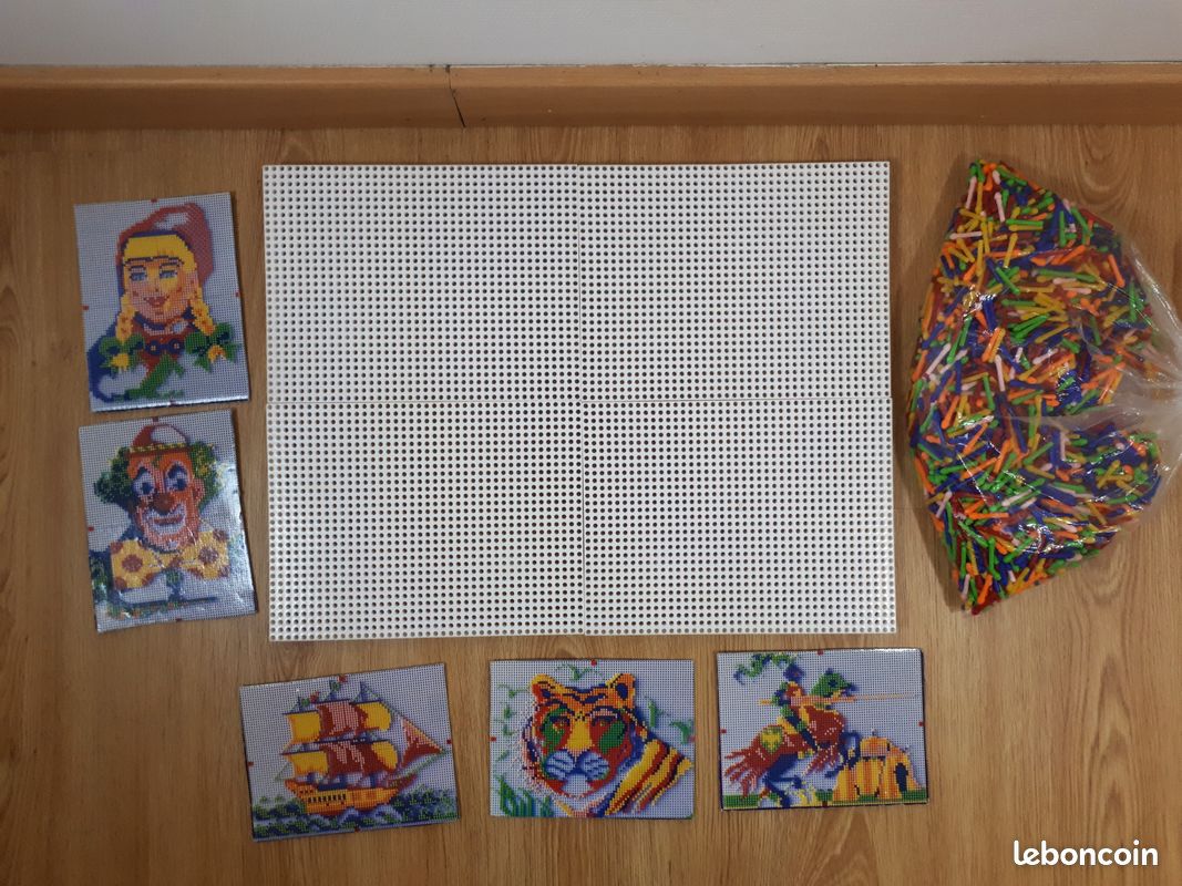Jeu de mosaique puzzle 4 grilles avec picots 5 modèles (image 5)