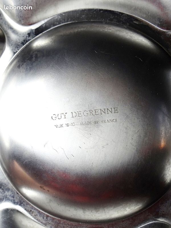 Grand plat à hors-d'œuvre compartimenté en inox Guy Degrenne, France, vintage - Arts de la table