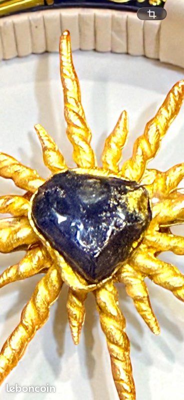 Broche Ancienne CCB - Forme Soleil - État Bon - Vintage