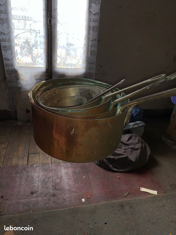 Lot de 5 casseroles en cuivre (image 1)