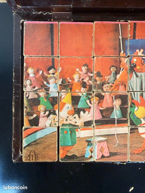 Jeu De Cubes Babar ORTF Vintage 1968 – Avec 5 Affichettes Originales