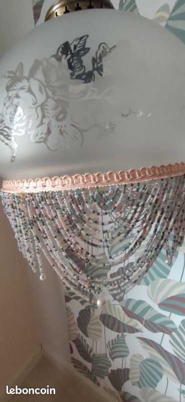 Suspension verre et perles (image 7)