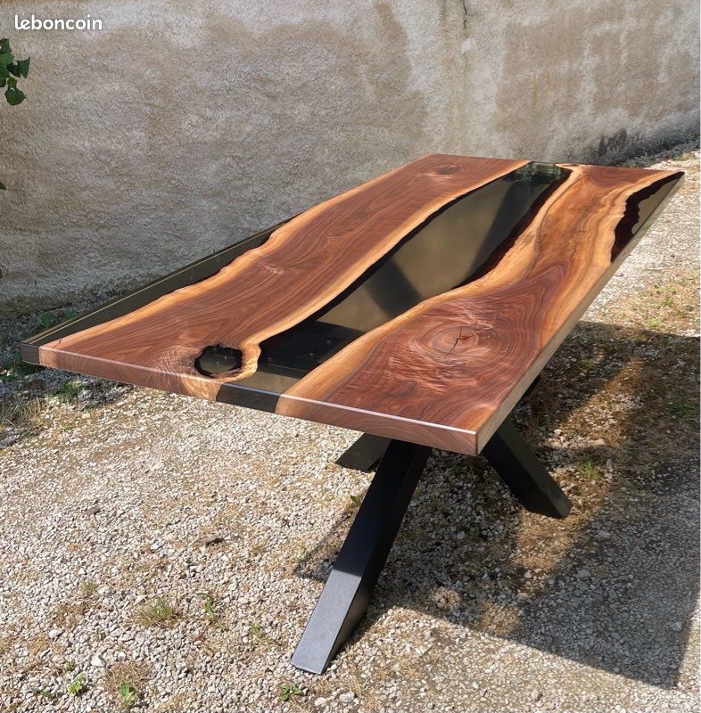 Création table rivière mobilier bois résine epoxy (image 7)