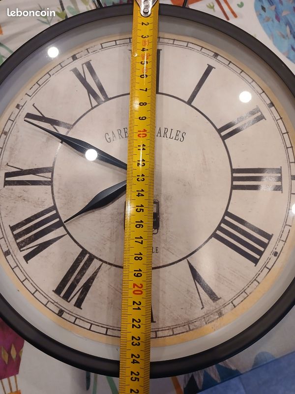 Oniissy Horloge Murale Vintage Double Face Fer Forgé - Style Gare Pour Intérieur Et Extérieur