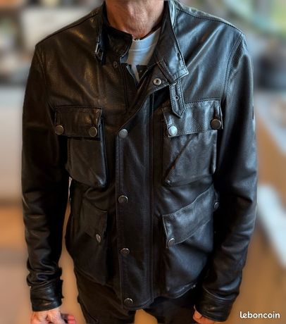 Jupe Noire Belstaff – Taille 40, Style Droit – Neuf Avec étiquettes, Coton Italien