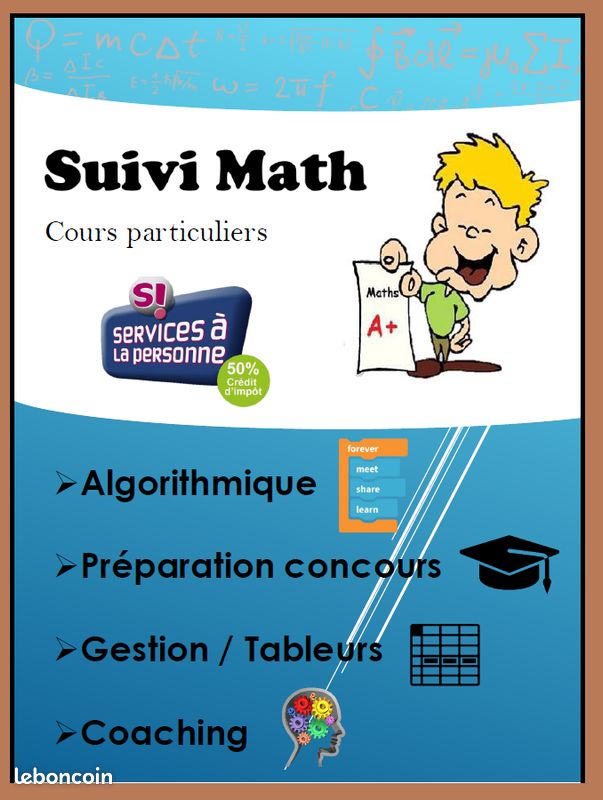 Cours particuliers de mathématiques par professeur bac +5 (image 1)