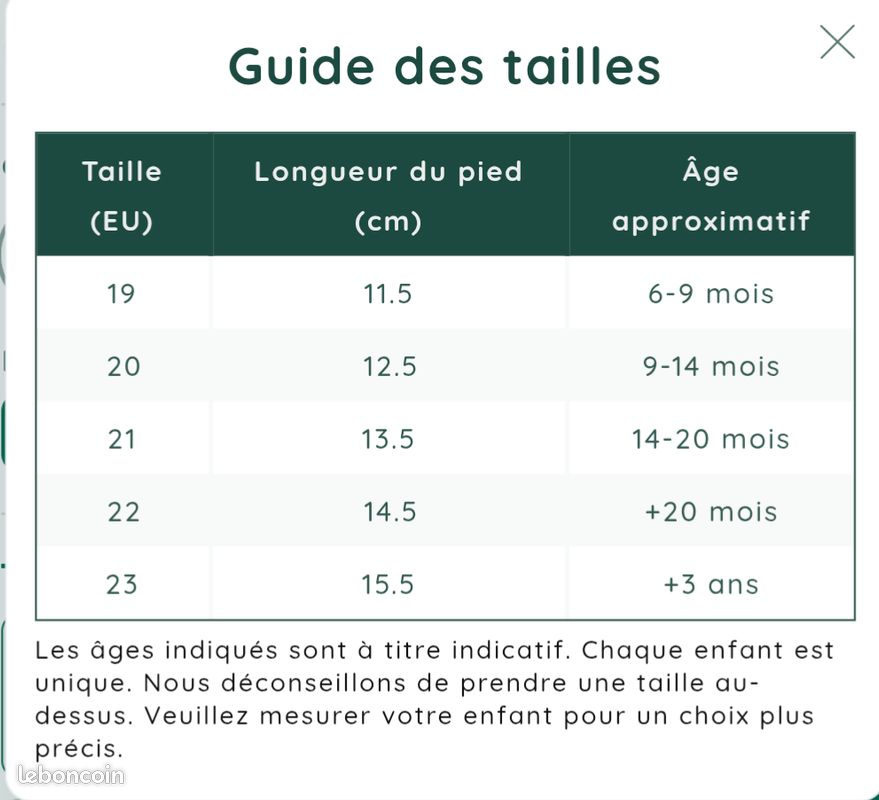 En Cm Chaussure Bebe Mois Taille Chaussure Bebe Correspondance