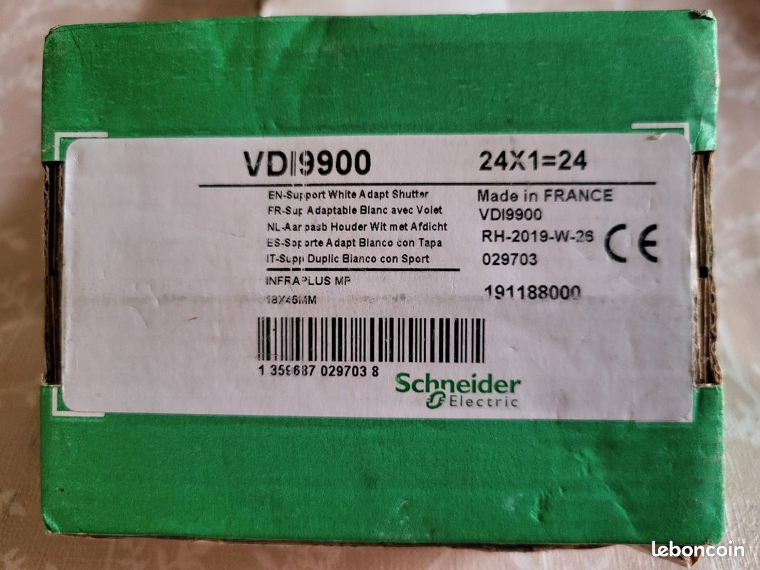 Infraplus-MP - Support multiplus pour RJ45 S-ONE adaptable blanc avec volet (image 3)