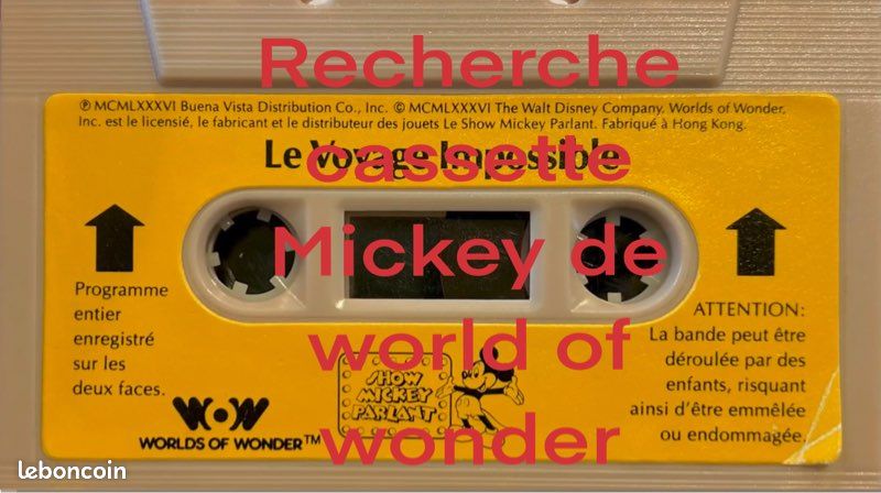 Recherche cassette audio Mickey de world of wonder (image 1)