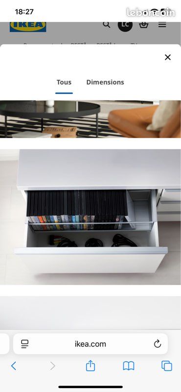 Meuble TV Besta IKEA blanc brillant (image 6)