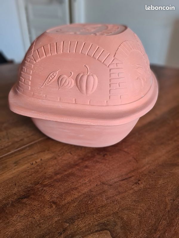 Cocotte allemande Schlemmertopf en argile naturelle – Neuve – Cuisson saine (image 2)