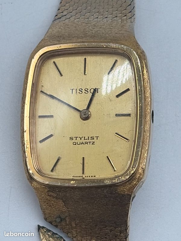 Montre Tissot Stylist Quartz vintage dorée - À restaurer - Pièce collection (image 1)