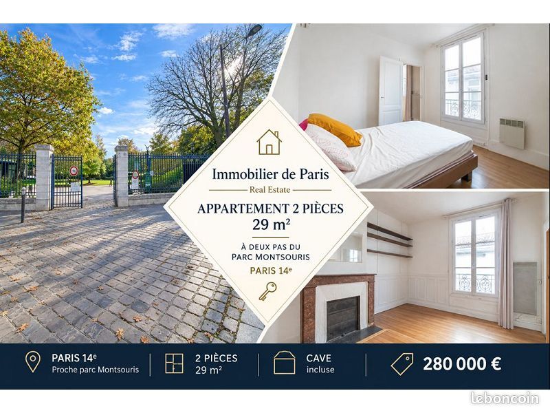 Appartement 2 pièces 29 m² · à Paris · 29 m² · 280 000 €