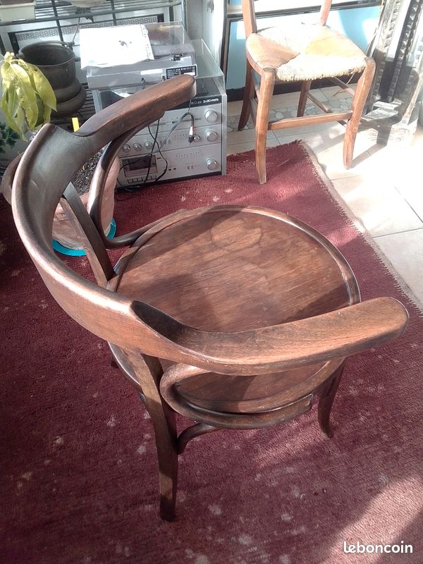 Fauteuil bureau ancien bois courbé (image 4)