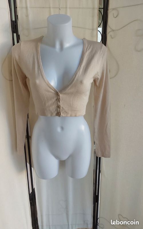 Gilet court neuf type bolero dos dentelle|Taille M 38/40 (image 3)