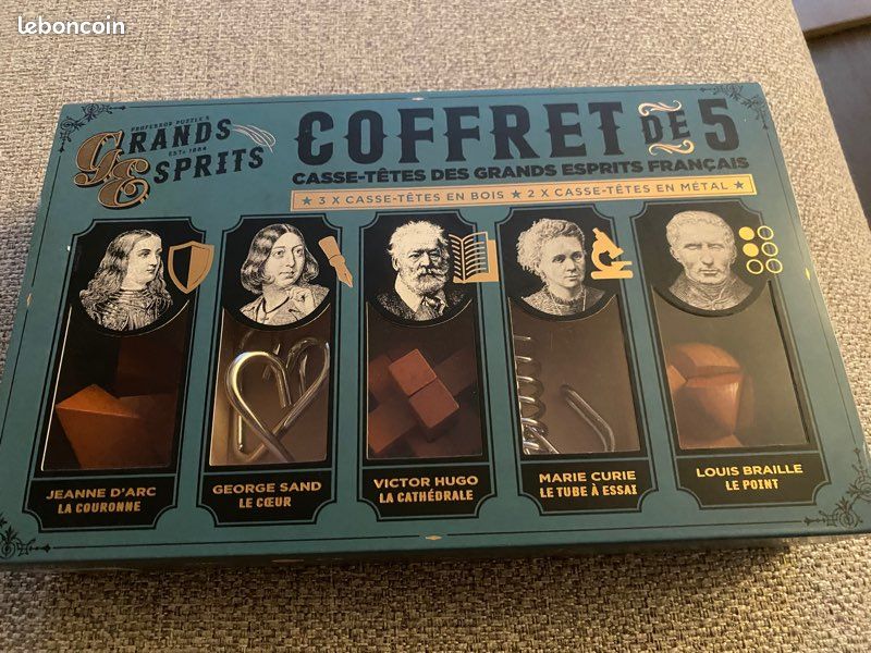 Coffret de 5 casse-têtes des grands esprits français (image 1)