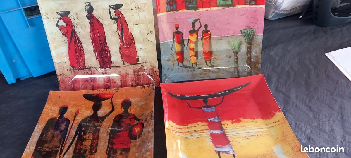 6 assiettes motif Afrique (image 1)