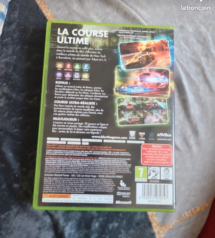 Jeu Blur Pour Xbox 360 - Complet En Boîte (boîte Légèrement Abîmée) - État Bon