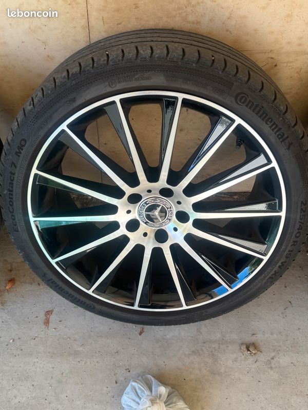 Pack Jantes pneus Mercedes classe C AMG replica 19 avec pneus Continental quasi neufs et capteurs TPMS (image 4)