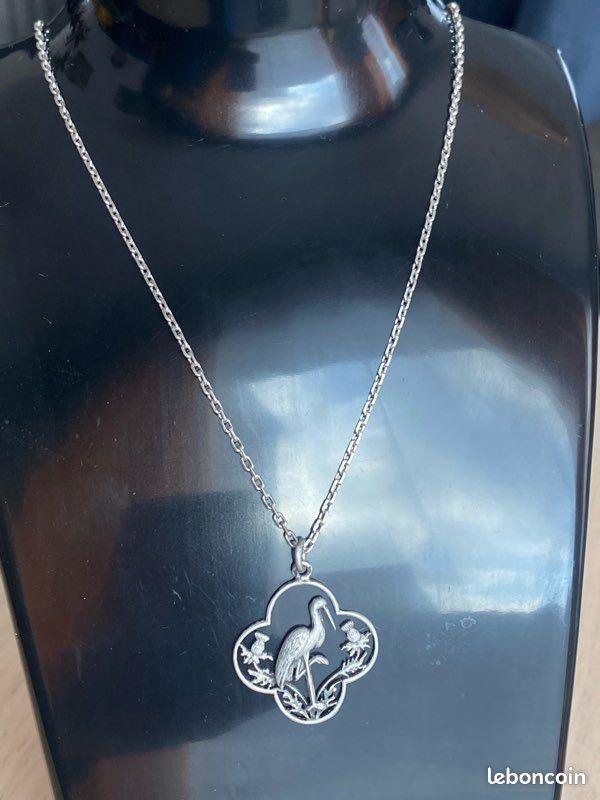 Collier Ancien En Argent Massif 45 Cm - Ras Du Cou, Occasion, Sans Marque