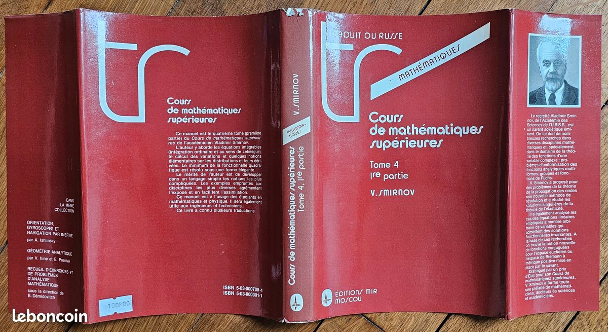 Cours de mathématiques supérieures, Tomes 4 - 1er Partie, Smirnov, éditions Mir, Moscou (image 3)