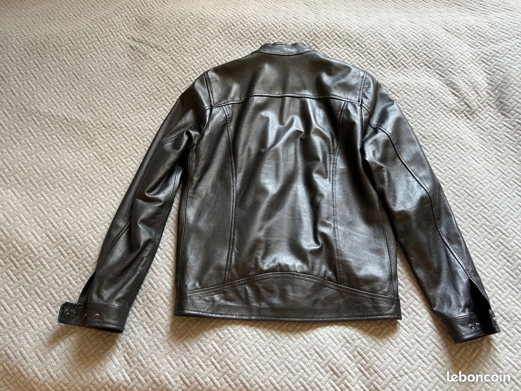 Blouson Hommes ou femmes cuir véritable d’Arienzo Italie Taille 44 / Neuf (image 16)
