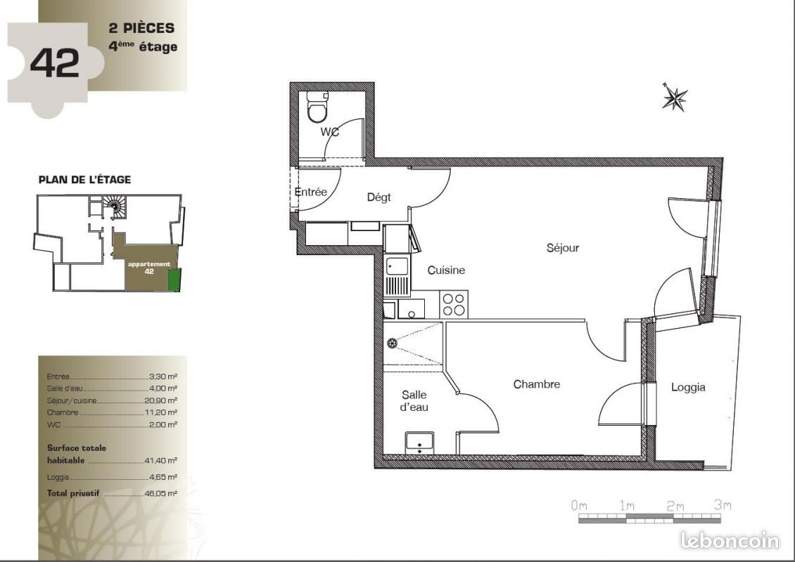 Appartement a louer chilly-mazarin - 2 pièce(s) - 41 m2 - Surfyn