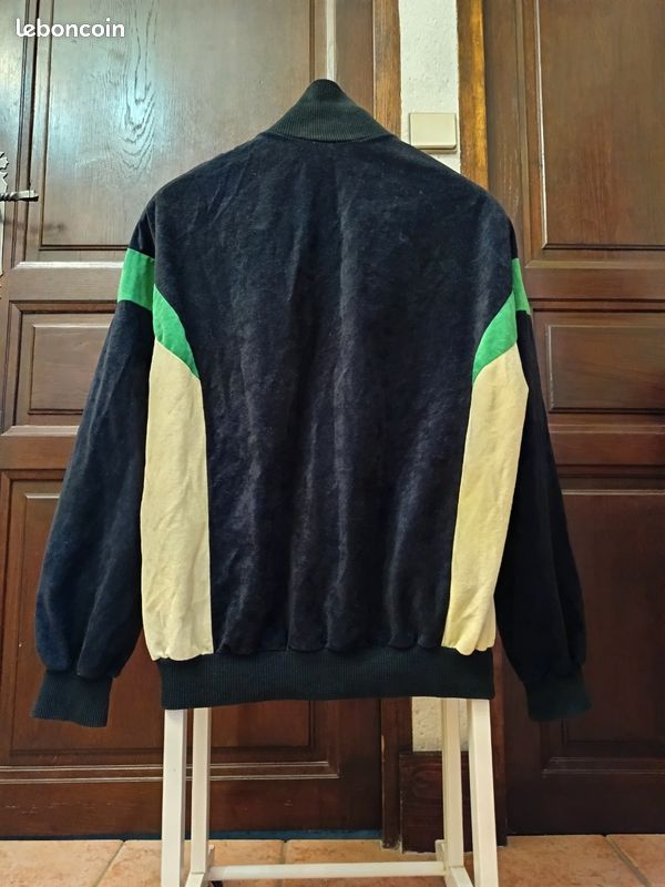 Veste Bomber Vintage Adidas Ventex DLG Flush Tribande Années 80 - Taille M, Bleu - Occasion Très Bon état