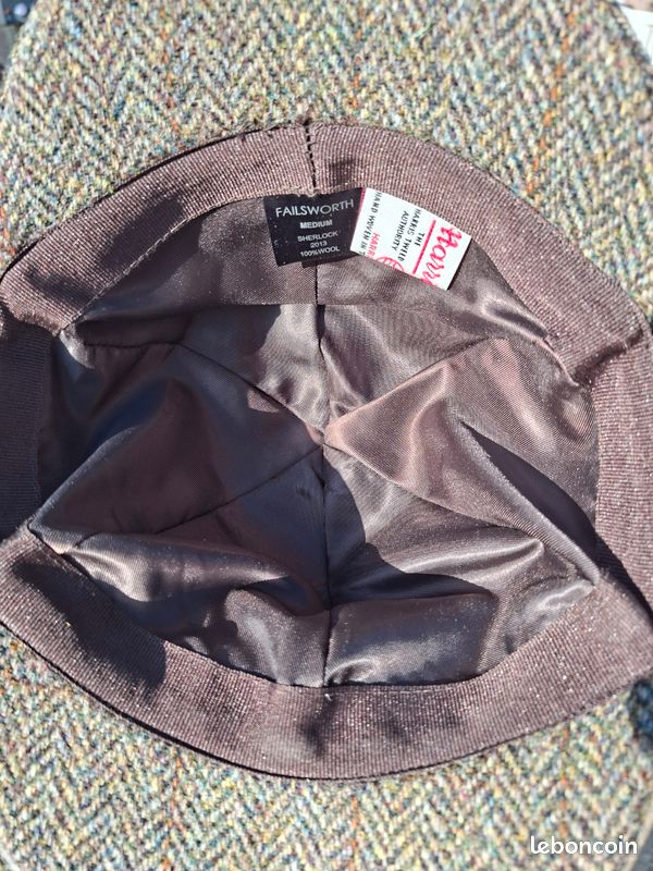 Chapeau Tweed Deer Stalker ONLEY – 100% Laine – Taille 58 – Vintage Chasse