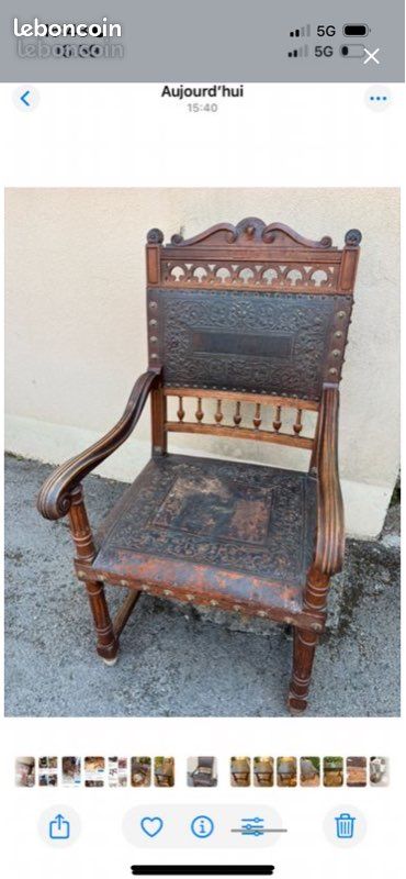 Magnifique fauteuil vintage style Henri II (image 3)