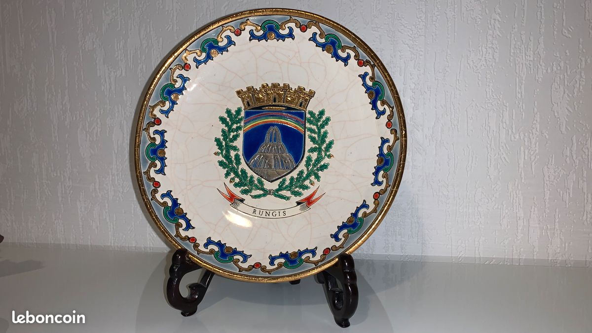 Magnifique plat emaux de longwy 22 cm (image 1)