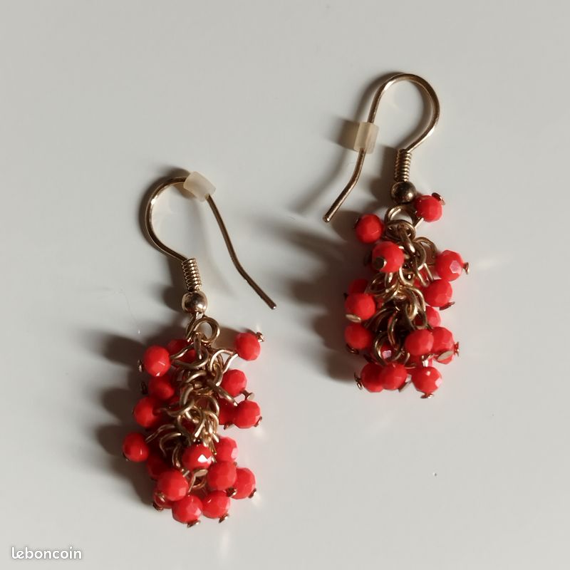 Boucles d'oreilles pendantes en perles | Fait Main