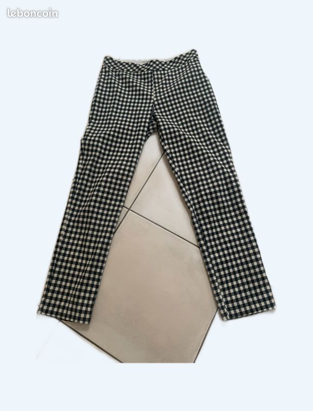 Pantalon Vichy noir et blanc (image 1)