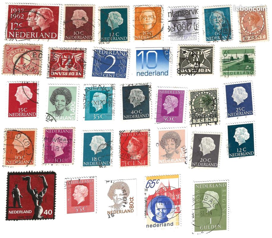 32 Timbres Collection Philatélique des Pays-Bas (image 1)