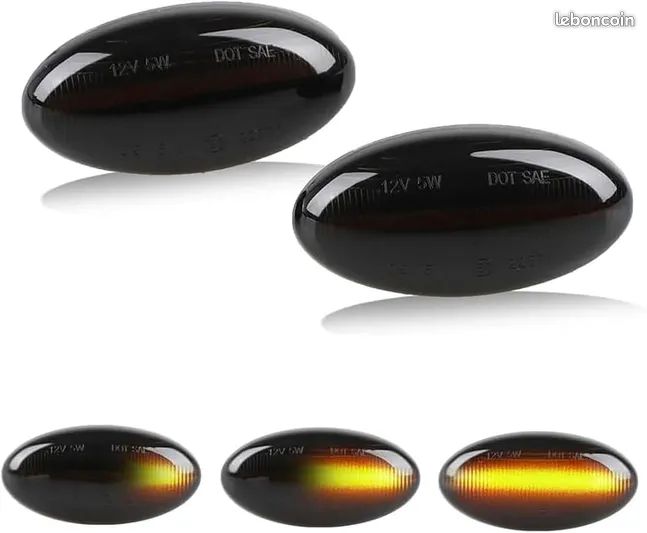 Bande LED Clignotante Dynamique Pour Citroën C1-C6 Et Peugeot 107-307 - 12V Jaune - Garantie 3 Mois