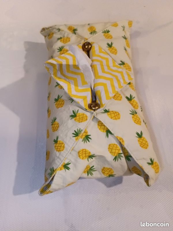 Porte-boîte à mouchoirs artisanal – Motif ananas (image 3)