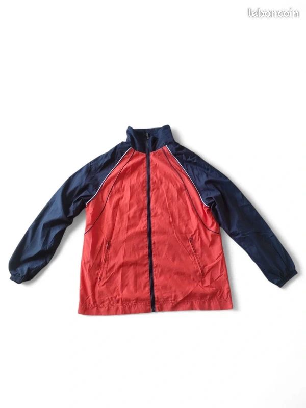 Veste ADIDAS vintage style K Way Windbreaker jacket rouge VENTEX 80'S giacca XL