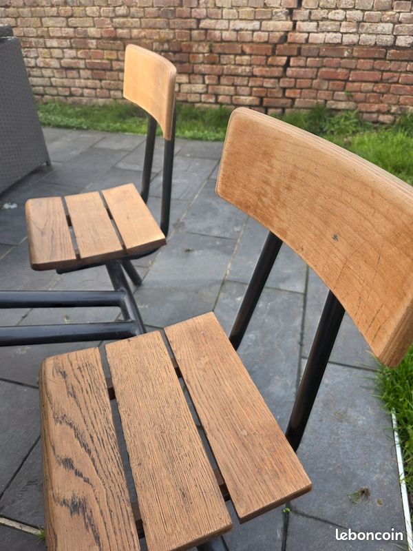 Banc d'écolier chêne (image 6)