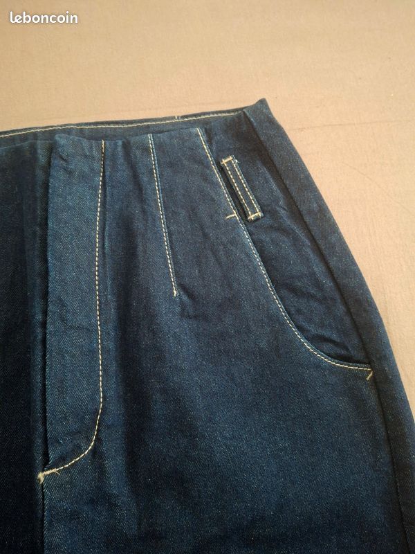 Jupe crayon vintage en jean Taille haute (image 2)