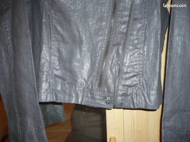 Veste lin grise forme perfecto FLEUR DE SEL T38 neuve (image 3)