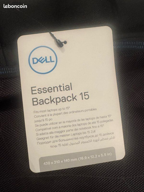 Sac à dos PC Dell – Neuf, jamais utilisé (15 pouces) (image 6)