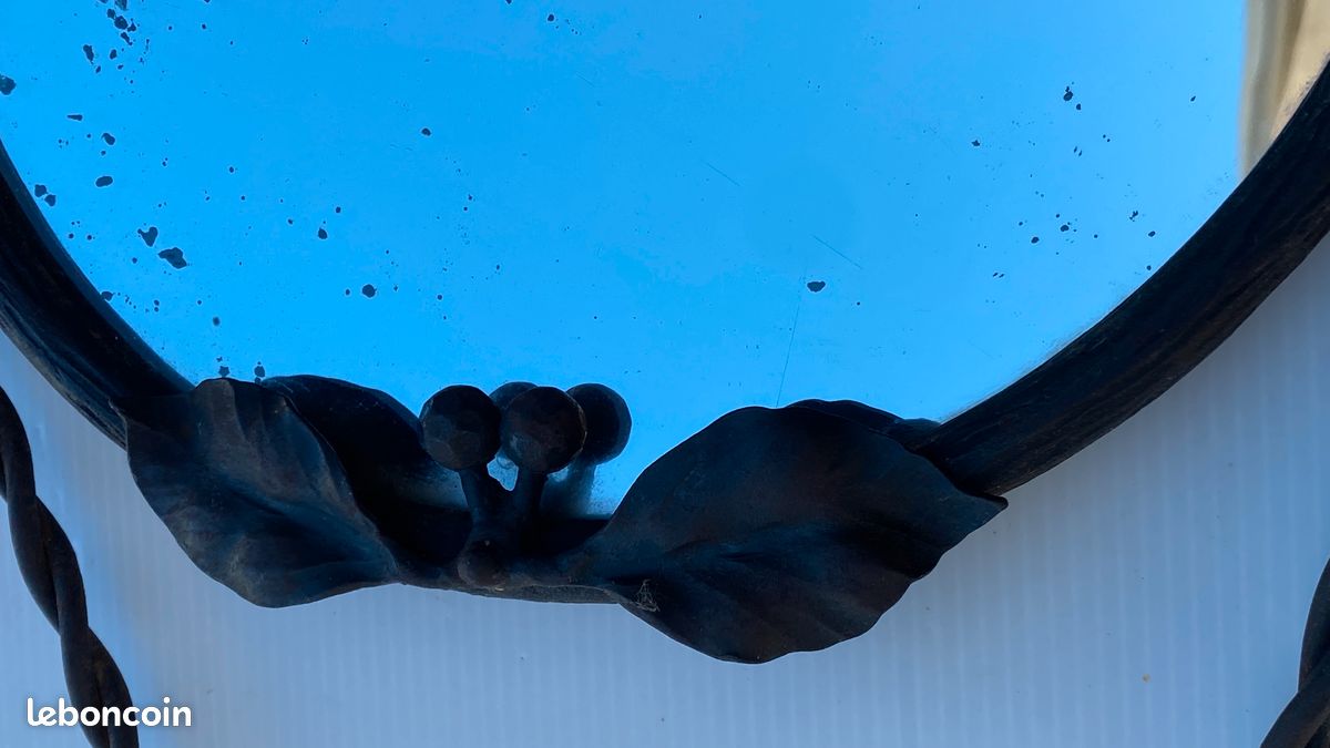 Ancien miroir art deco fer forge (image 3)