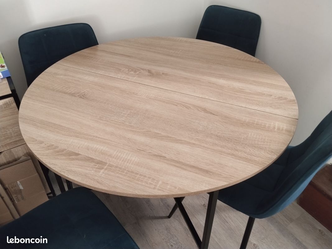 Table ronde seule 110 cm sans rallonges (image 1)