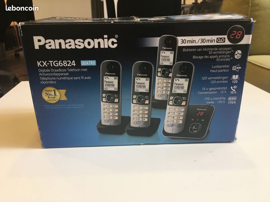 Téléphone numérique sans fil avec répondeur : Panasonic KX‑TG6824 (image 3)